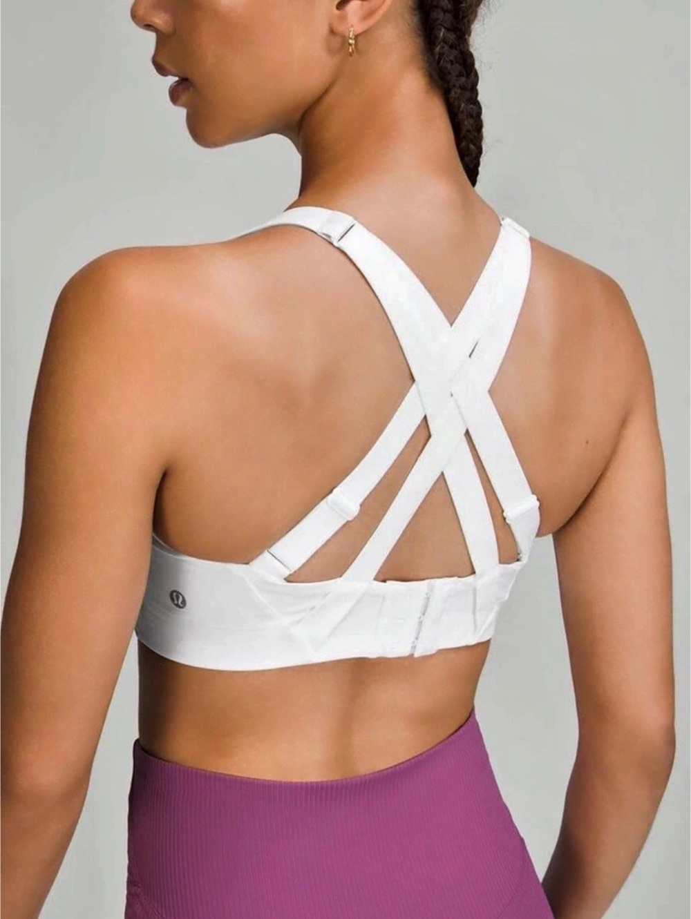 lululemon High Energy Bra White Sports Bra Size 32G